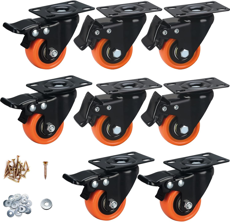 Castor Wheels 50Mm, 2 Inch Castors Wheels Sets 8, Castor Wheels Heavy Duty -  Sw