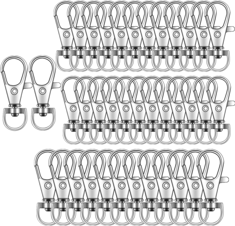 100PCS Premium Key Chain Clip Hooks, Swivel Clasps Lanyard Snap Hook, Lobster Cl