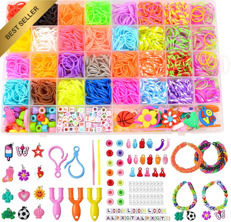 2500+ Loom Bands Kit,  Bracelet Kit, Loom Rubber Bands for DIY Refill Bracelet M