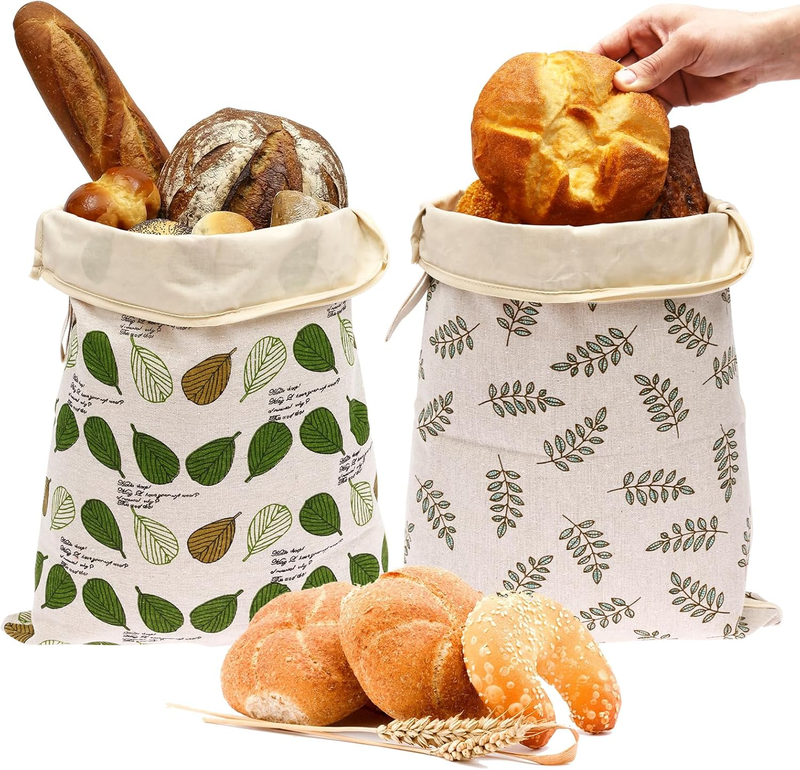 2Pcs Beeswax Bread Bag, Large Capacity Reusable Bread Bag for Sourdough Cheese,
