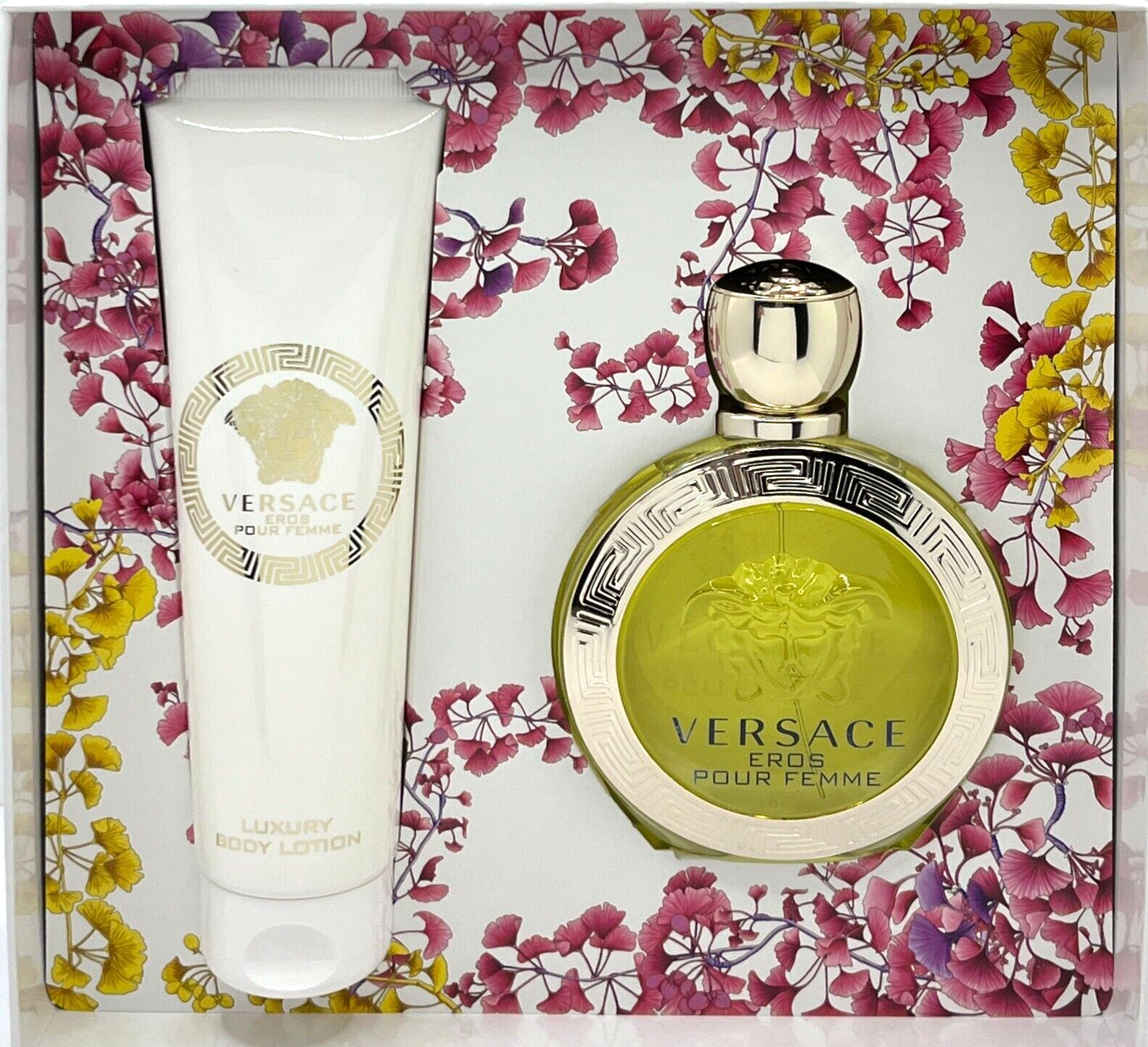 VERSACE EROS POUR FEMME 2 PCS GIFT SET EDT SPRAY 3.4 Oz, BODY LOTION 5.0 Oz  NEW! | eBay