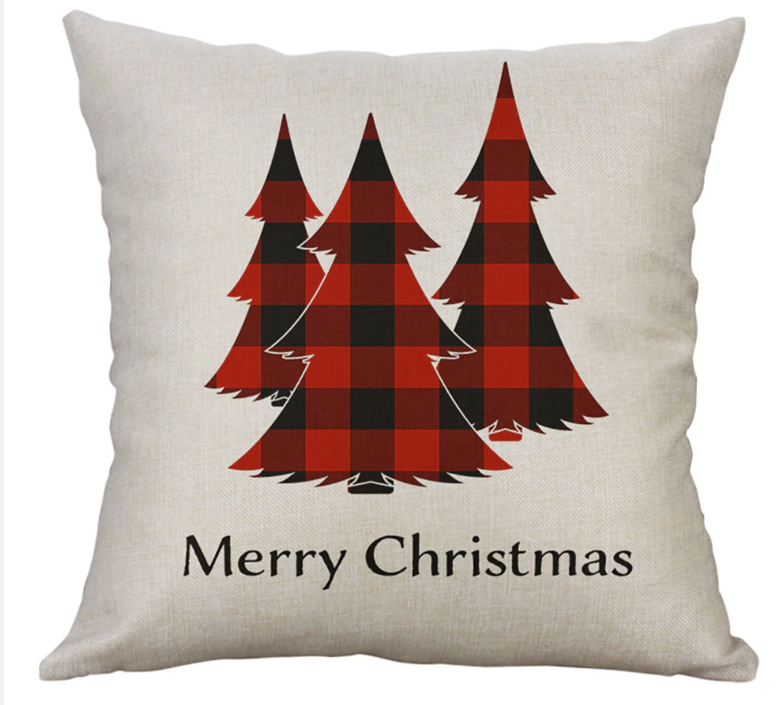 Decorative Plaid Christmas Tree Throw Pillow Cover Case