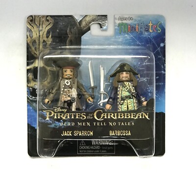 Minimates Pirates of the Caribbean Jack Sparrow and Barbossa figures NEW!