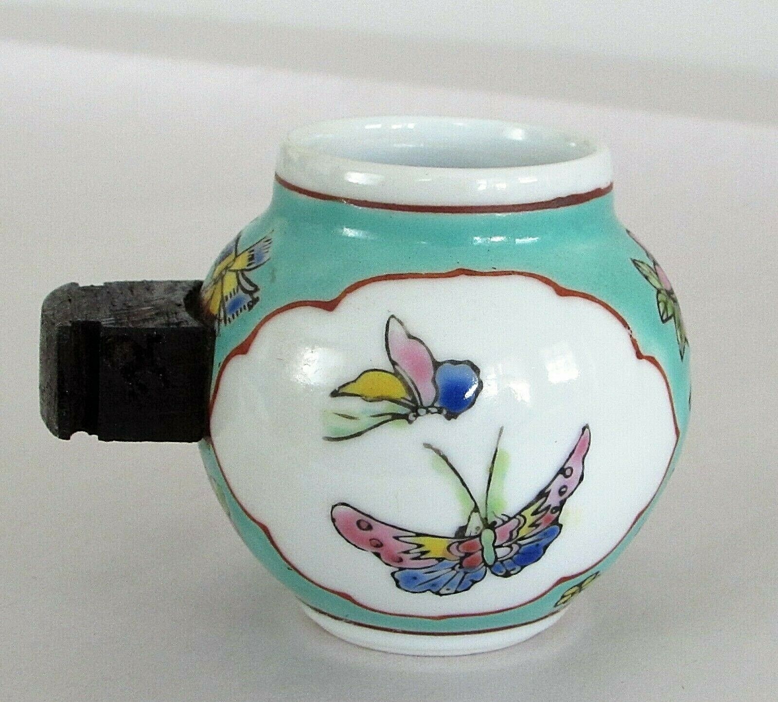 Chinese Ceramic Bird Cage Water Cup Feeder Multi-Color Maker's Mark 3