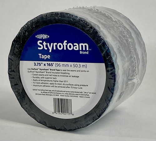 Sheathing Flashing Tape 3.75” x 165 ft Dupont Styrofoam Tape 1 Roll Free Ship