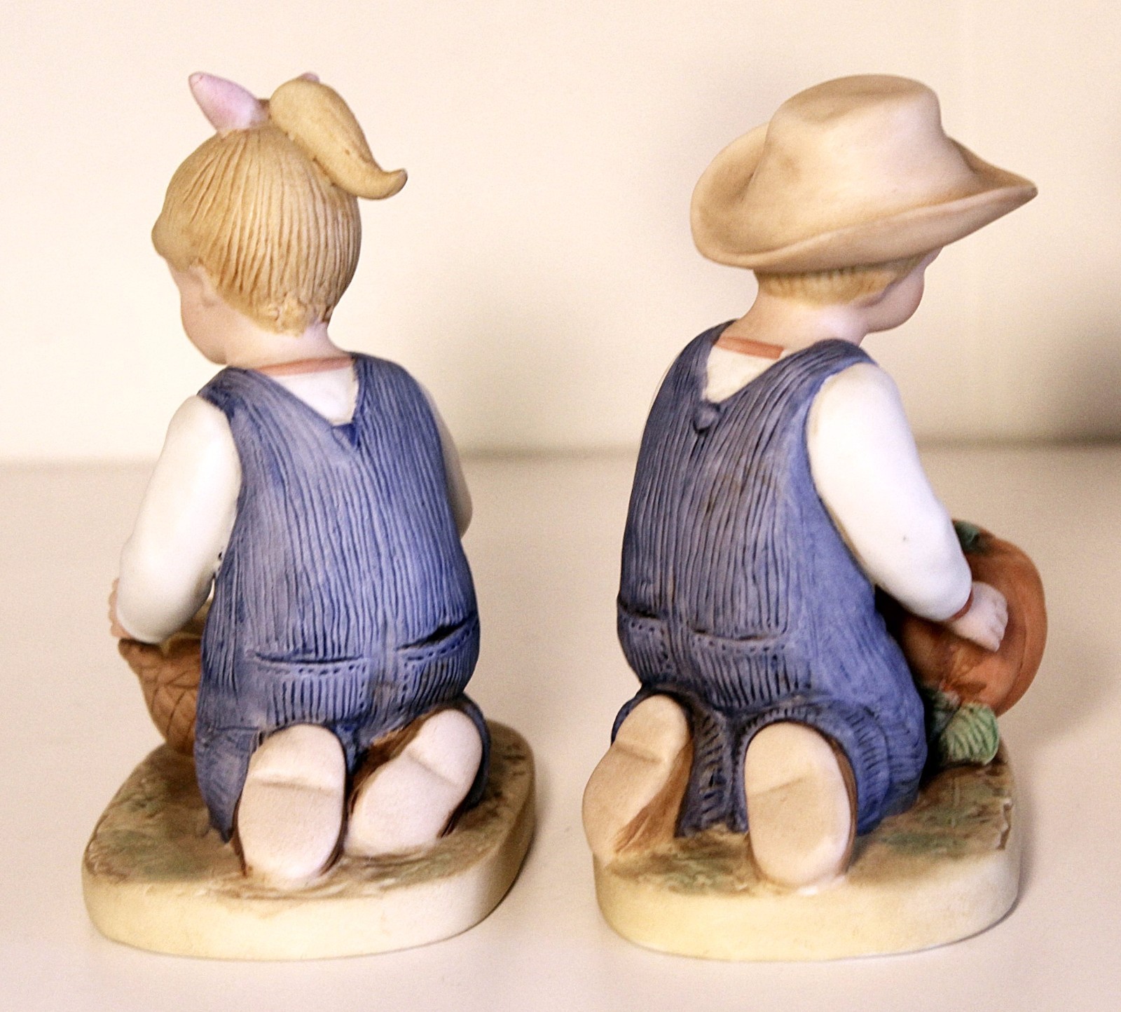 Vintage Homco Denim Days Figures #1518 HARVEST HELPERS w/Tag Home Interiors 1985