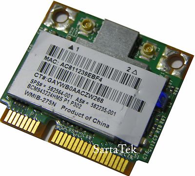New OEM HP 582564-001 802.11a/b/g/n Half PCIE BCM943224HMS WMIB-275N BCM4324