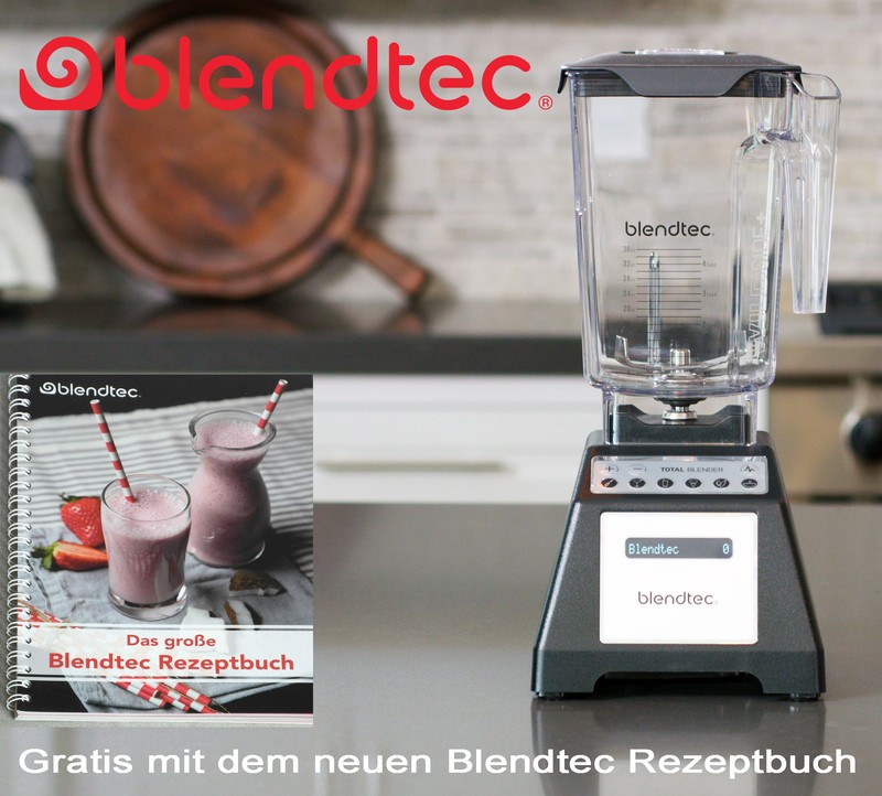 Blendtec Standmixer Total Blender Wildside+ BehÃ¤Lter Gratis Blendtec Buch Schwar
