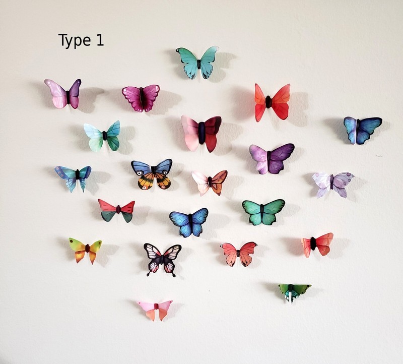 21 pcs 3d small butterfly wall decor, party, wedding, diy,