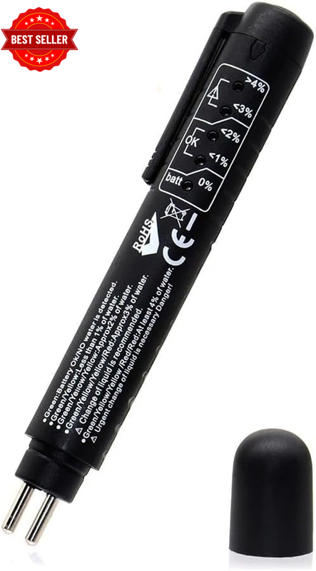 Brake Fluid Liquid Tester Pen, Hydraulic Fluid Liquid Oil Moisture Analyzer with