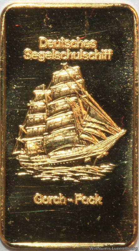 F1556 Germany Ingot Lingot Heraeus Boat Hanau 1g Or Fine Gold Pure 999% Proof