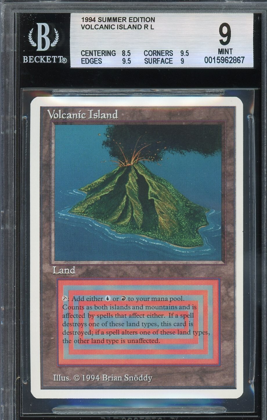 MINT BGS 9 Summer Magic/MTG Volcanic Island, W/2x 9.5 MINT BGS 9 Summer Magic/MTG Volcanic Island, W/2x 9.5