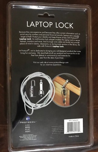 Laptop Lock Protocol Wire Cable Laptops Monitors and More Anti-Theft Lock