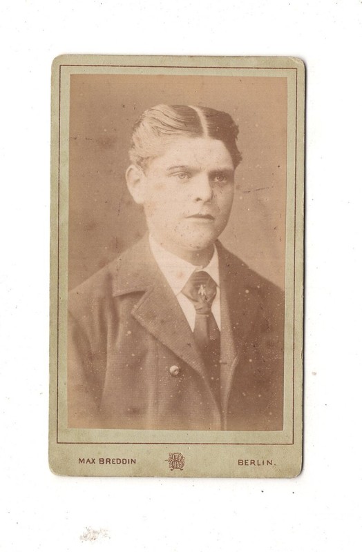 Max Breddin Cdv Foto Herrenportrait / August Ohnesorge - Berlin 1870er