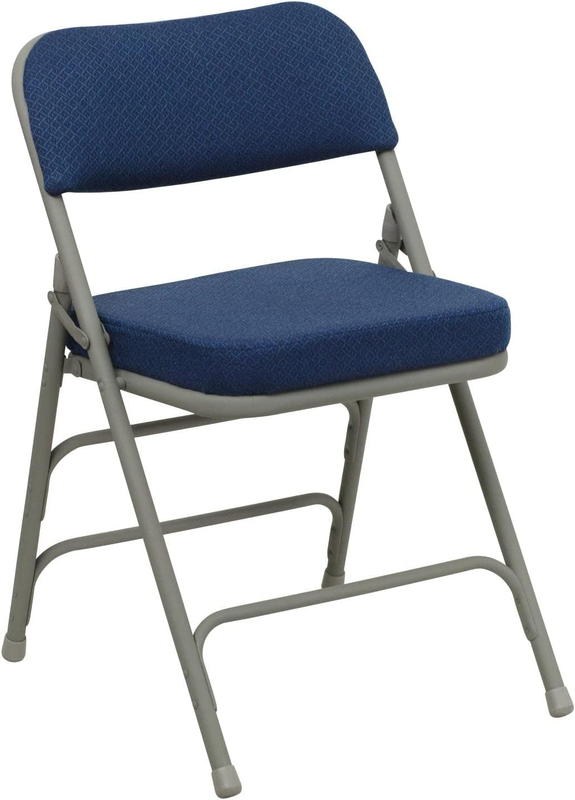 2 Pack HERCULES Series Premium Curved Triple Braced & Double Hinged Navy Fabric