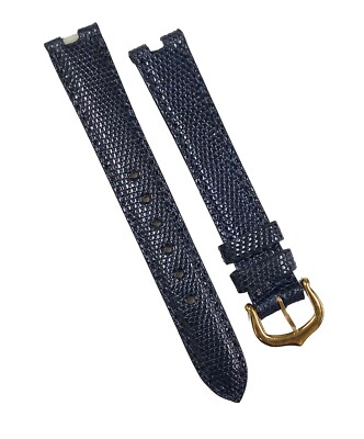 Genuine New Cartier 13mm x 12mm Navy Blue Lizard Leather Watch Band Strap