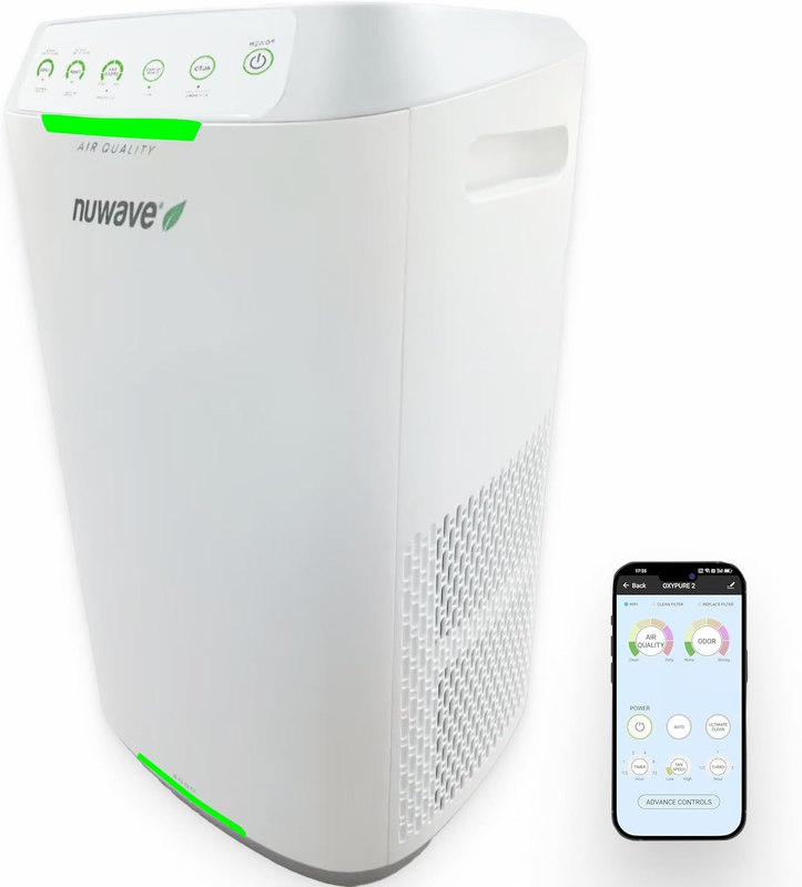 Oxypure Zero Air Purifier with Washable Reusable Filters for Large Room | Smart Air Cleaners 99.9% Removal 0.1 Micron Particles | Dual Odor Sensor, Sleep Mode, 6 Fan Speed & Timer, App Control