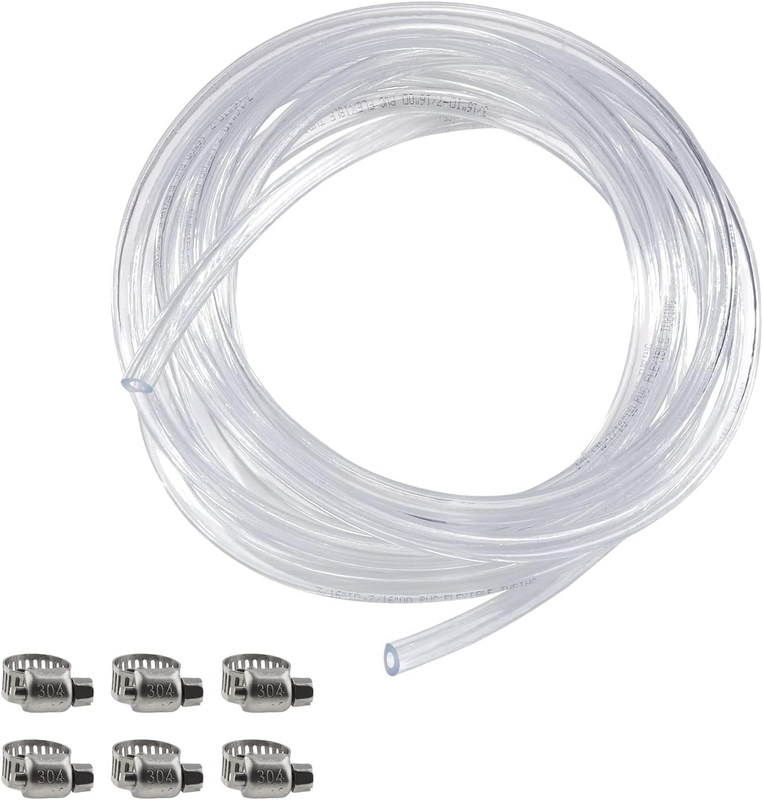 15 Feet Beer Tubing, PVC Beer Hose with Hose Clamps I.D. 3/16