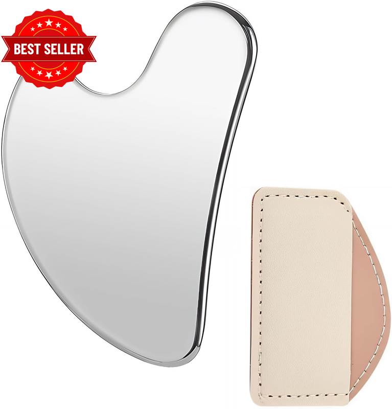 Stainless Steel Gua Sha Facial Tool, Durable Cooling Face Massage for Puffiness
