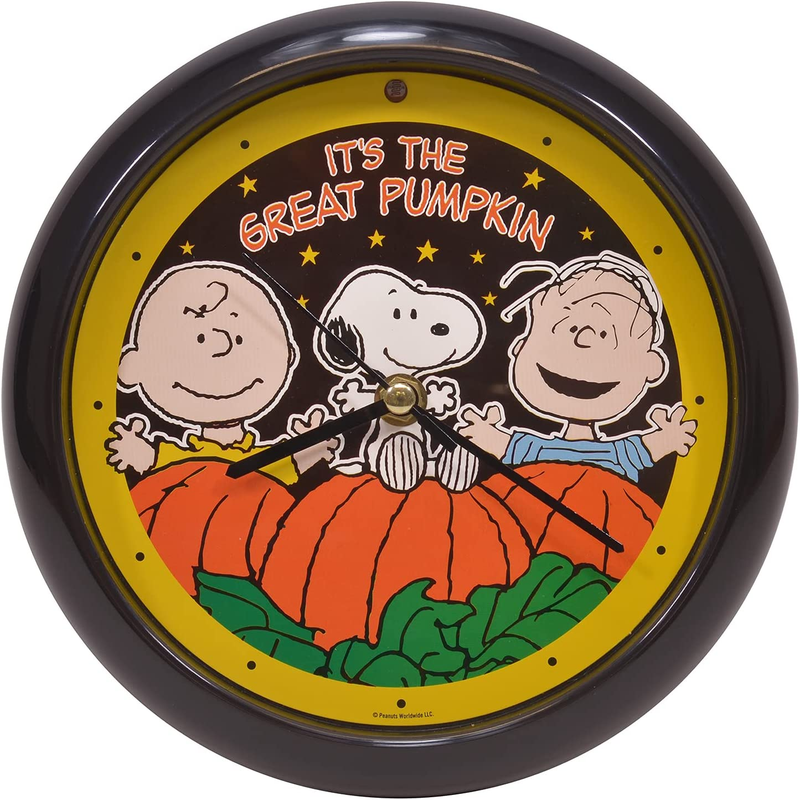 Peanuts Great Pumpkin round Sound Clock | Stand Included | Pumpkin Decor