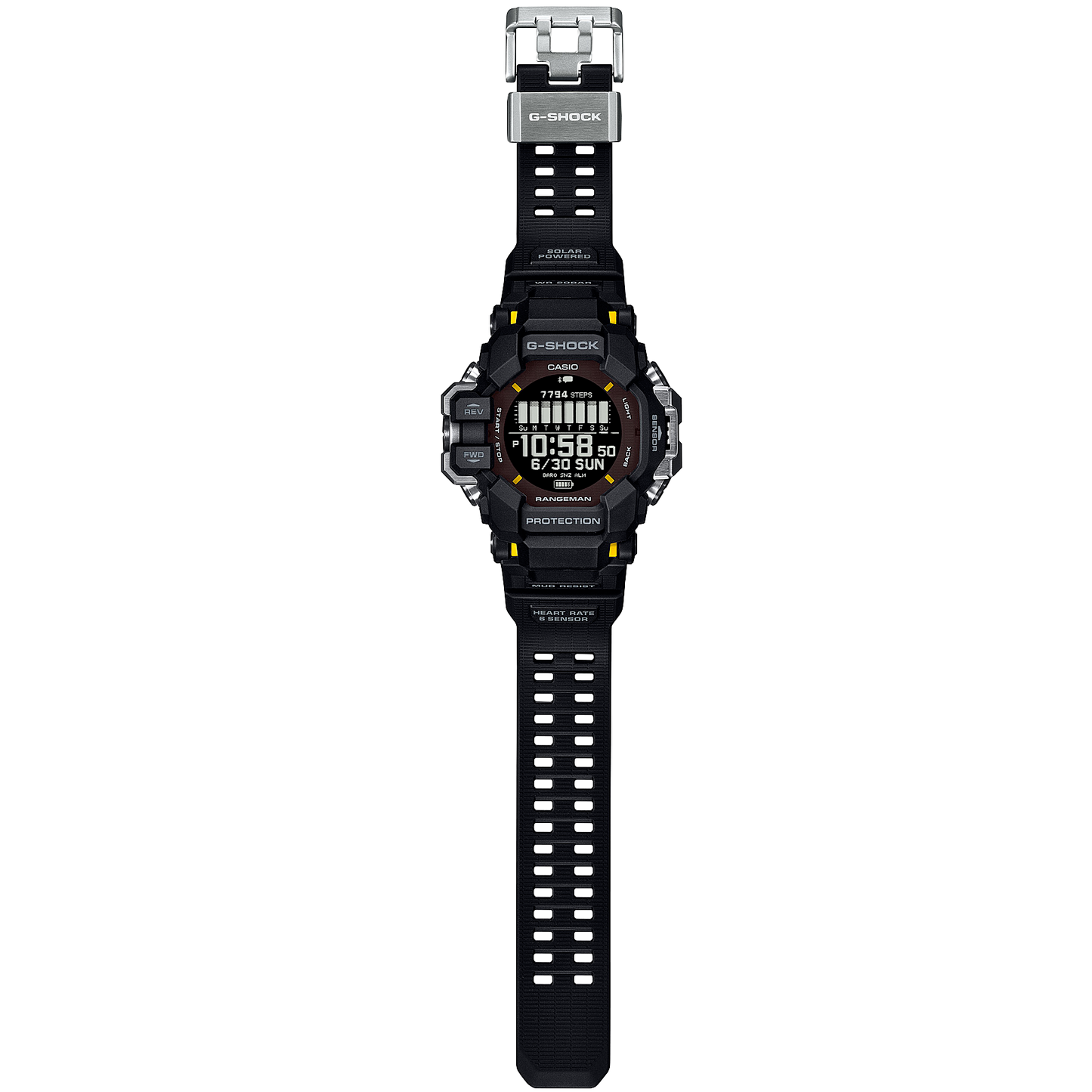 Pre-owned Casio G-shock Rangeman Gpr-h1000-1jr Bluetooth Gps Radio Solar Watch 53.2mm