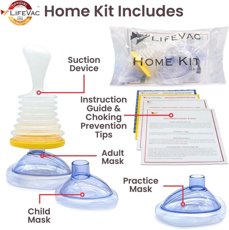 LifeVac Portable Home Kit - First Aid Anti-Choking Device for Adult and Children