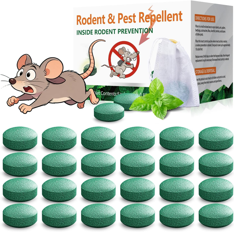 24 Pack Rodent Repellent Peppermint Oil Mice Deterrent Natural...