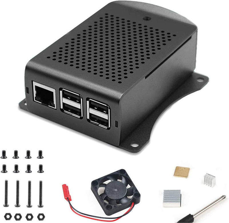 Case With Fan, Raspberry Pi 3b+ Aluminum Alloy Case With