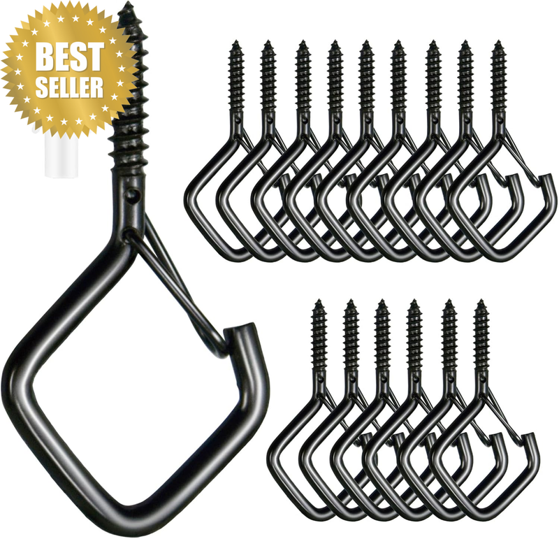 15 Pcs Black Eye Hooks Screw Heavy Duty,Ceiling Hooks for Hanging Plants,String