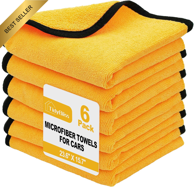 6 Pack Microfiber Towels for Cars, Large Micro Fiber Cleaning Cloths, Thick Lint