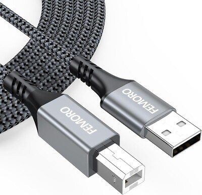 10Ft Printer Cable 10 Feet, USB A to B Printer Cable USB 2.0 Type B Cables Long