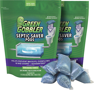 Septic Tank Treatment Packets, 12 Month Supply - Natural Bacteria to Prevent Cos