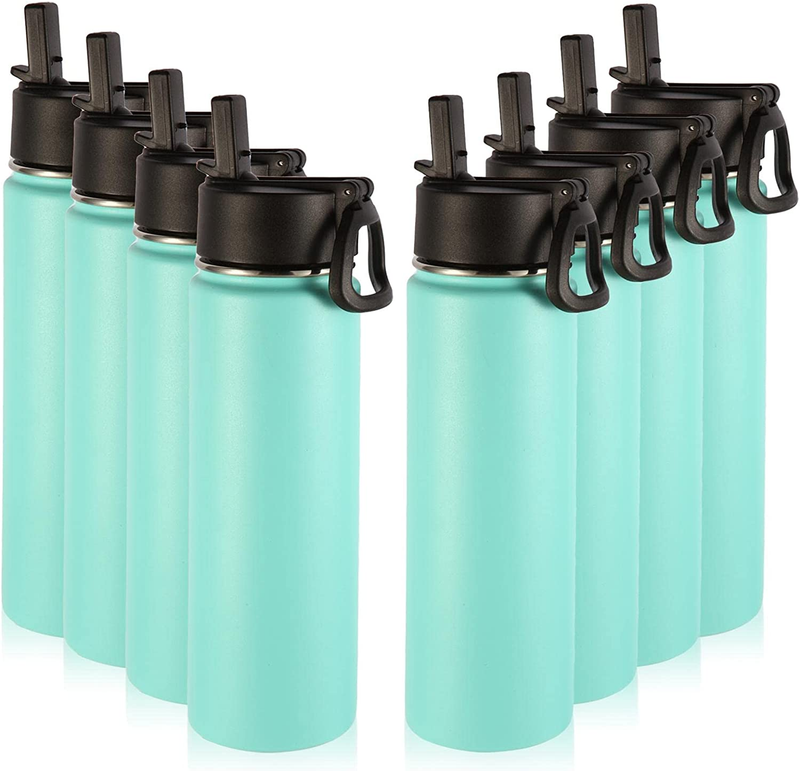S With Straw Bulk 8 Pack, 22 Oz Stainless Steel Sports Bot