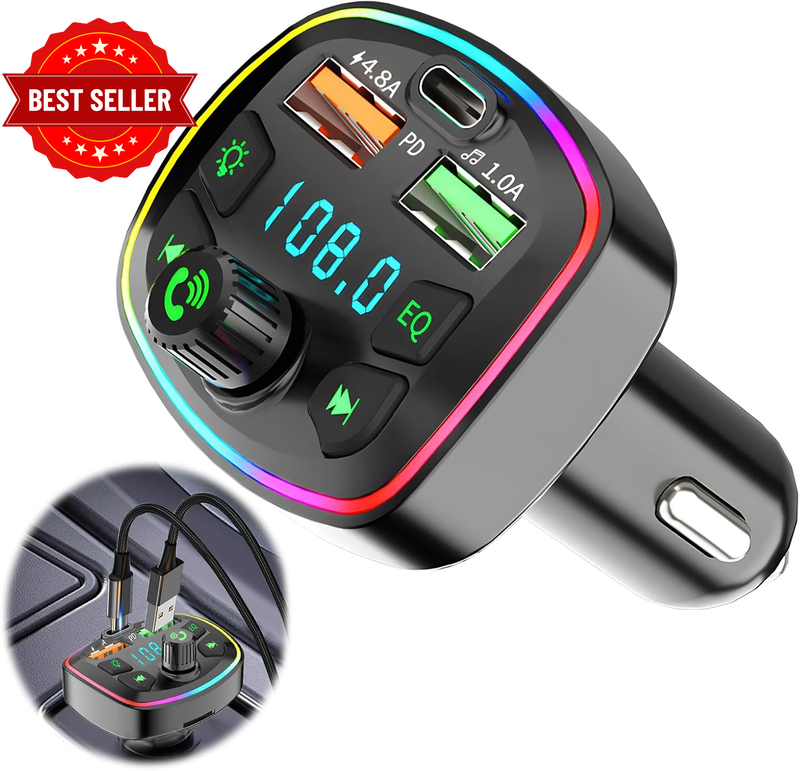 Bluetooth Car Adapter, Q5 FM Wireless Bluetooth Transmitter