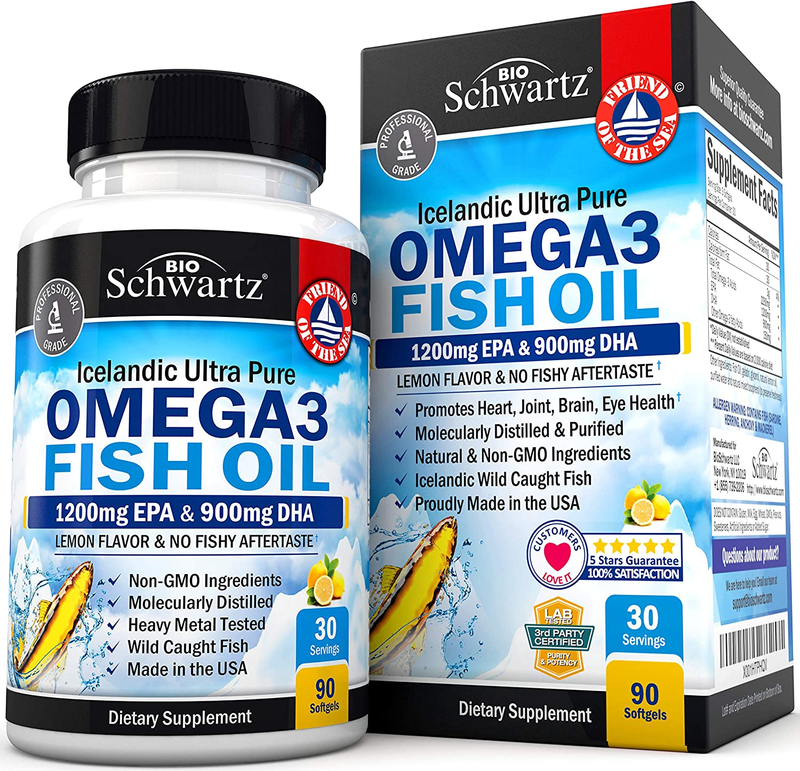 Omega 3 Fish Oil Supplement - 1200Mg EPA and 900Mg DHA Fatty Acid per Serving fr