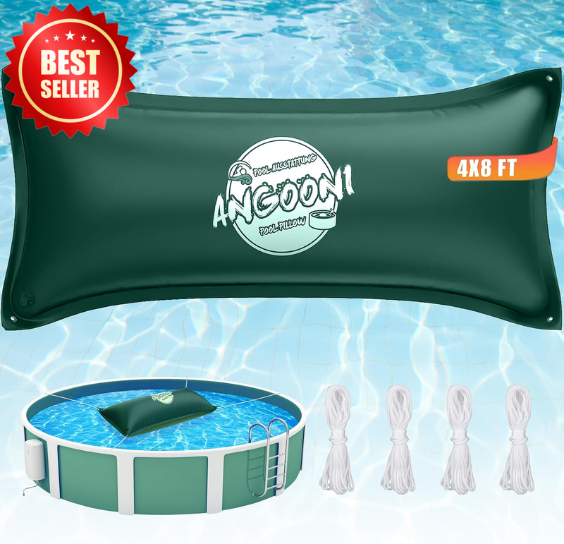 4x8Ft Pool Pillow Above Ground Winter Closing Sturdy Ropes Dual Valve US