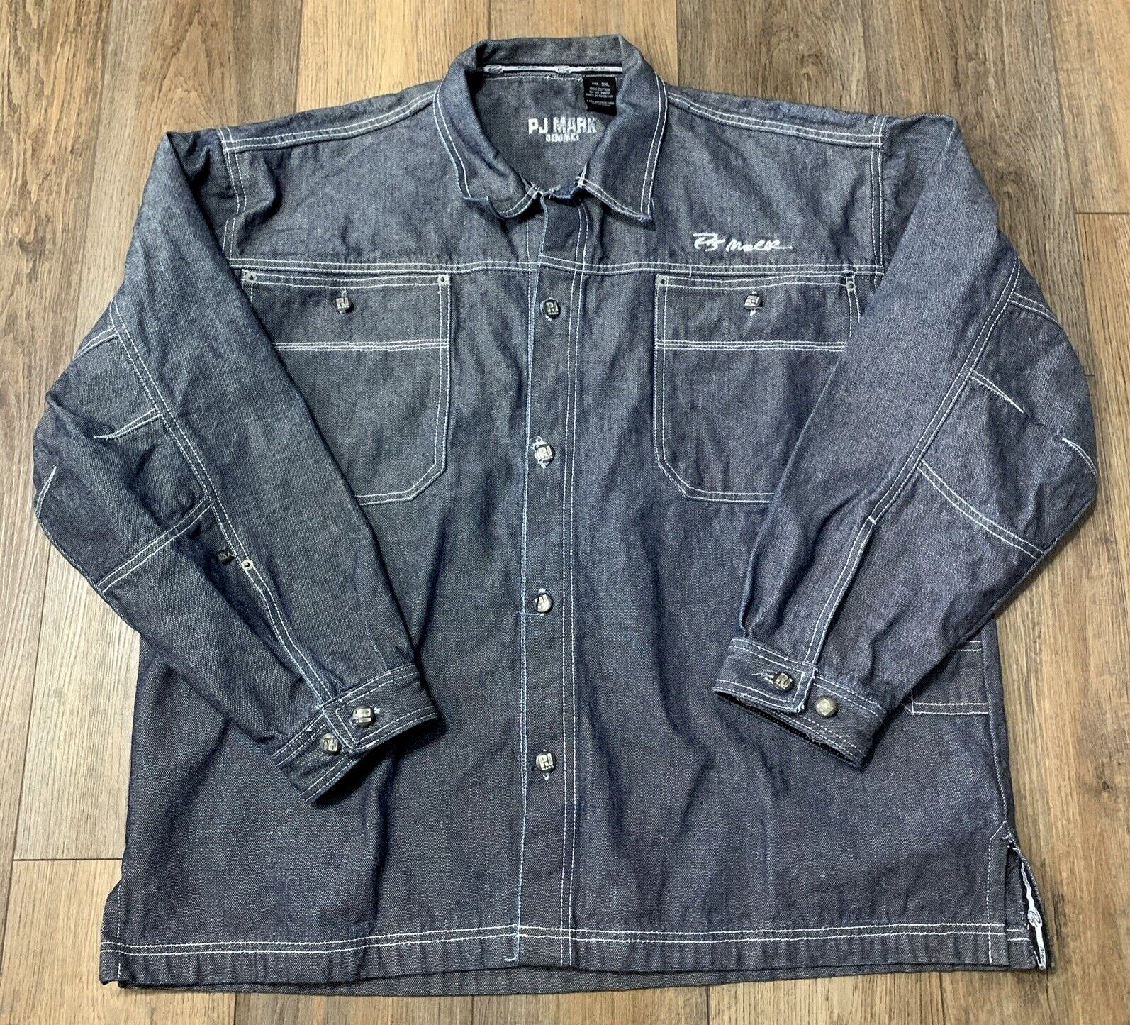 PJ mark New York ロゴジャケット 3XL Vintage PJ Mark Varsity Jacket XL 90s Bomber Satin New York