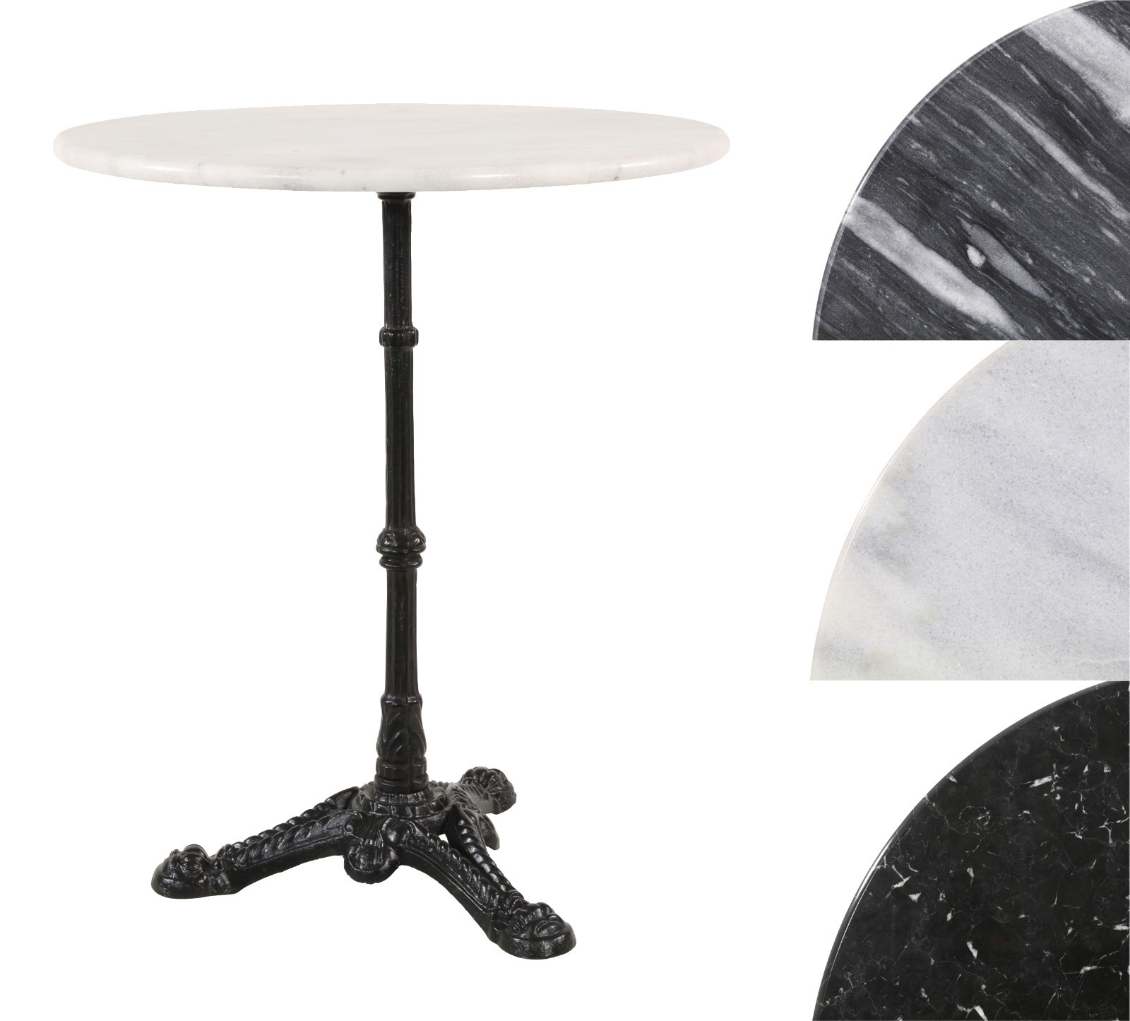Bistrotisch Gartentisch Stehtisch Marmor Cafe Gastronomie Gusseisen 73