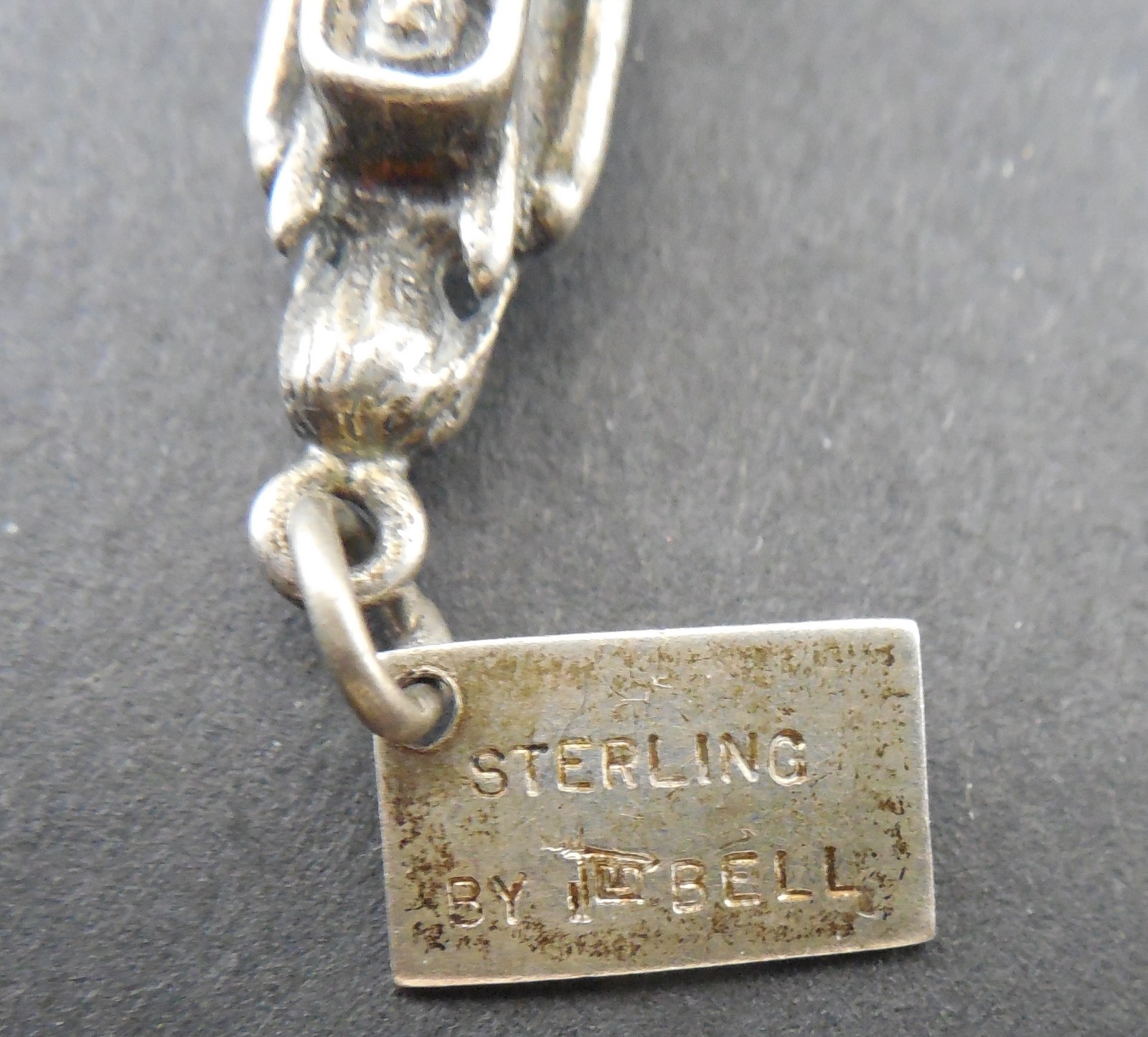 Vintage -Wisconsin -Native American Woman with Papoose - 3D- Bell Sterling Charm