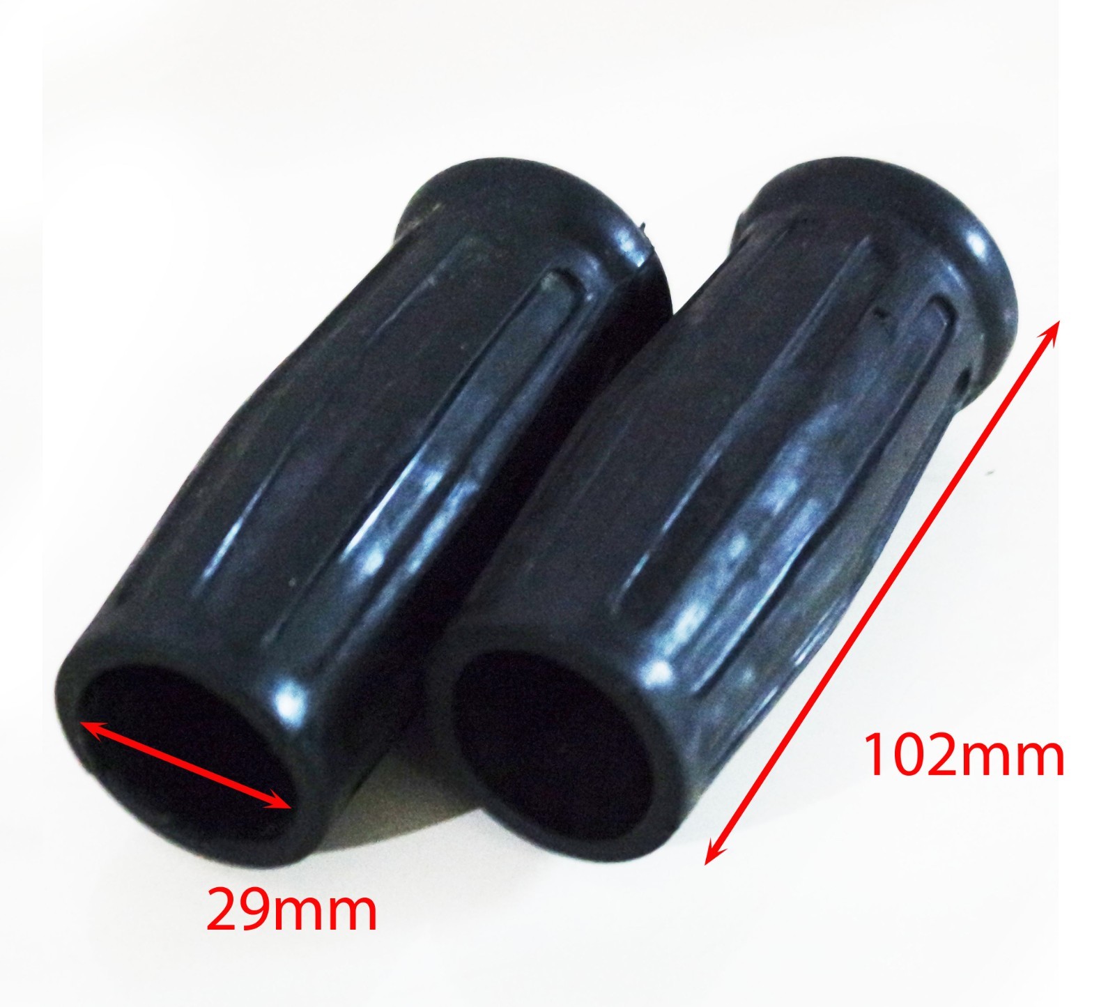 Handlebar Hand Grip Set Left & Right Hand Black Rubber Fits Harley Davidson 
