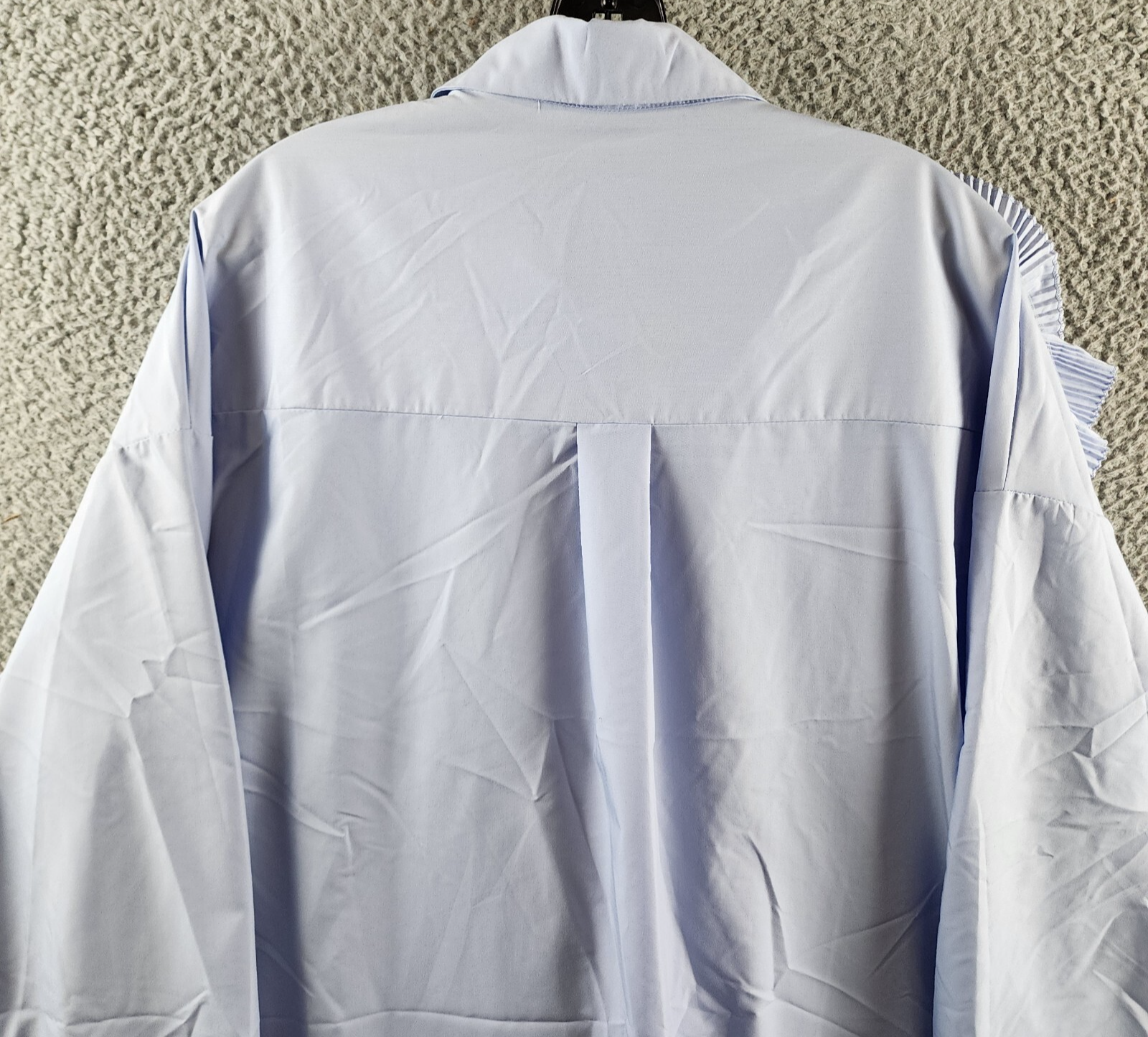 N By Nancy Three Dimensional Flower Long Sleeve Top Womens L Blue Button Closure - Picture 6 of 13