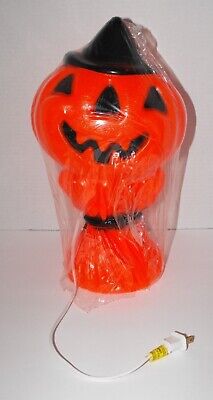 Vintage Halloween 1969 Empire Blow Mold PUMPKIN on HAYSTACK NEW IN PLASTIC