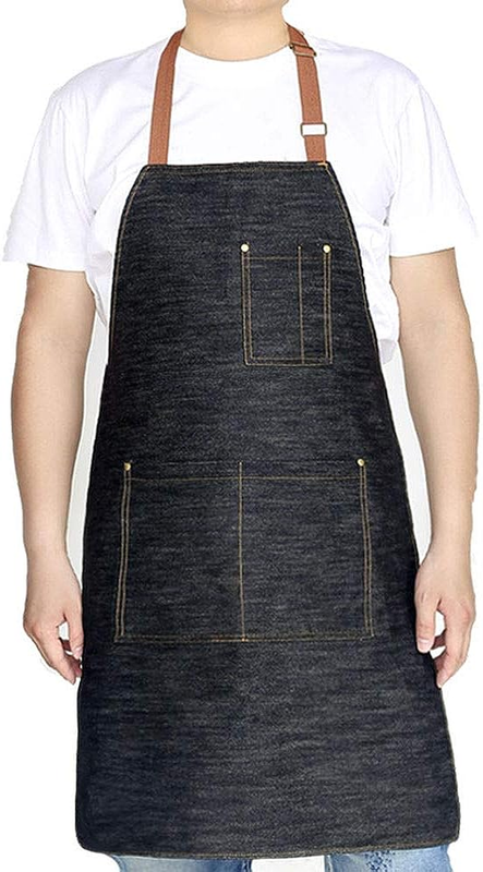 Denim Apron for Women and Men Cooking Kitchen Aprons Chef Apron with 3 Pockets