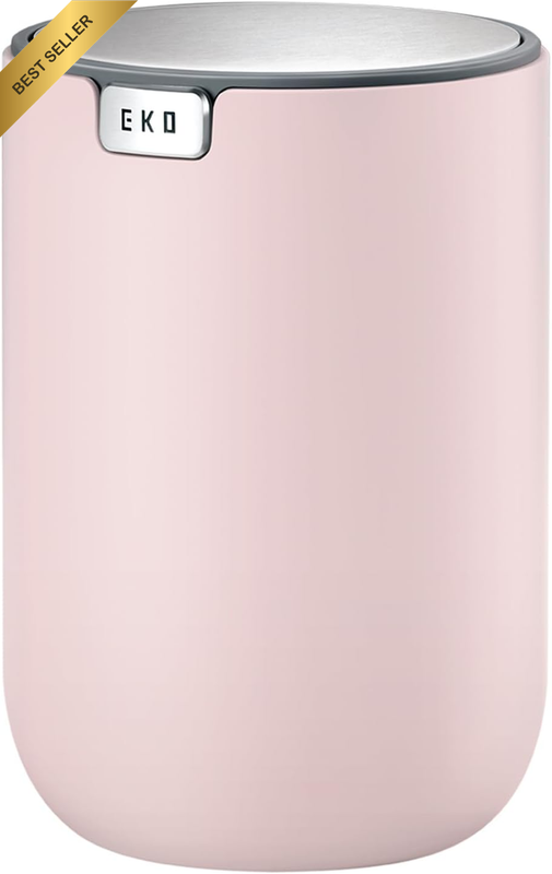 1.5L Mini Desk Bin with Swing-Top Lid,Small round Tabletop Rubbish Bin and Stora