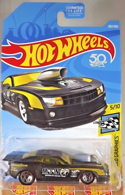 2018 Hot Wheels #202 Speed Graphics 5/10 10 PRO STOCK CAMARO Black w/Moon Eyes  