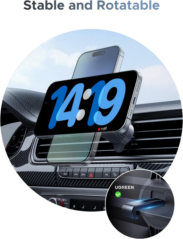 Qi2 25W MagSafe Car Mount Charger, Qi2-Certified Magnetic Wireless Car Charger,