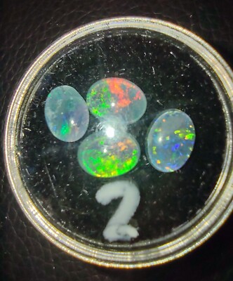 (4) Genuine Australian Fire Opal Triplet Stones From Lightening Ridge Mine