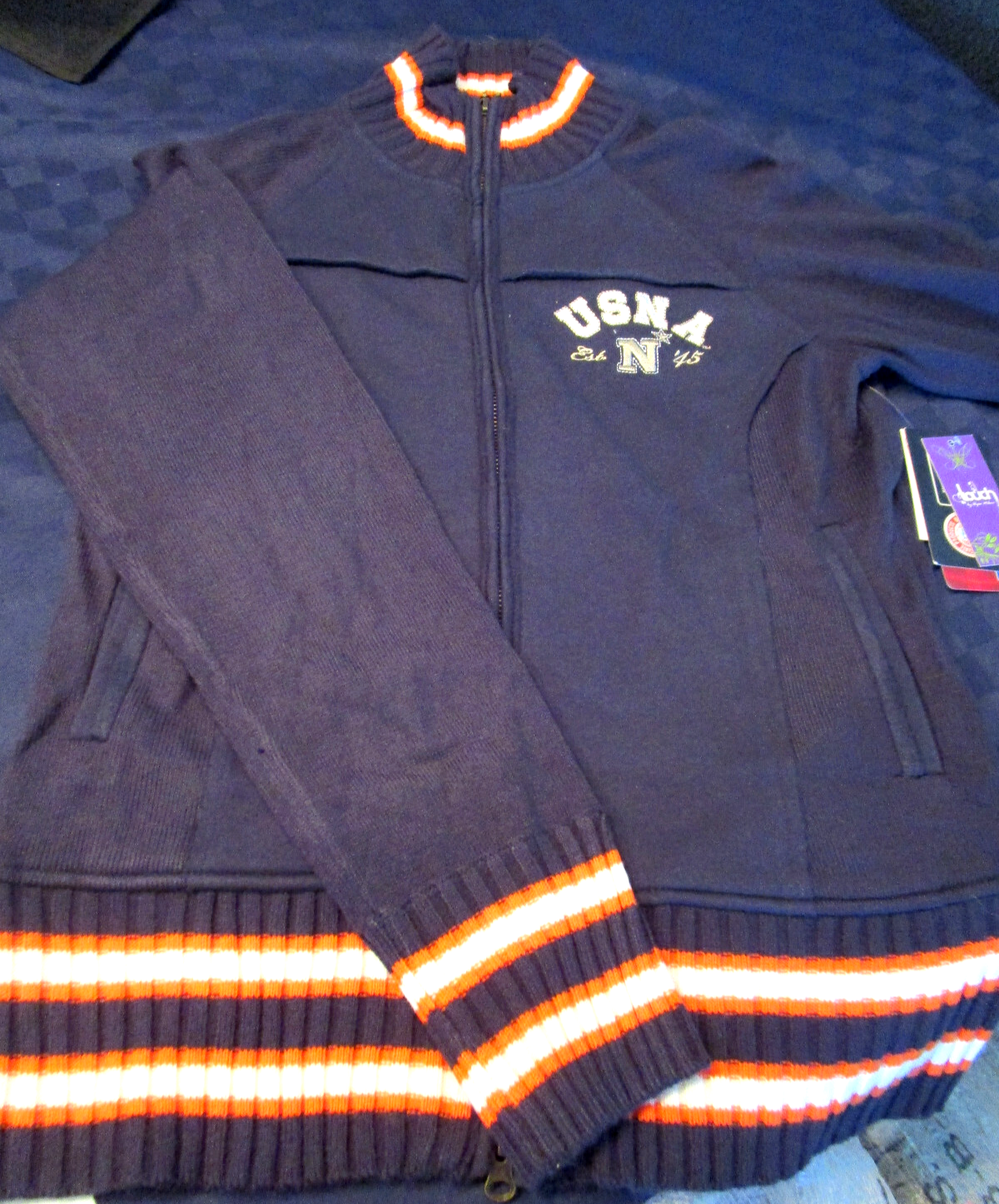 NWT USNA US NAVY NAVAL ACADEMY WOMENS ZIP CARDIGAN SWEATER