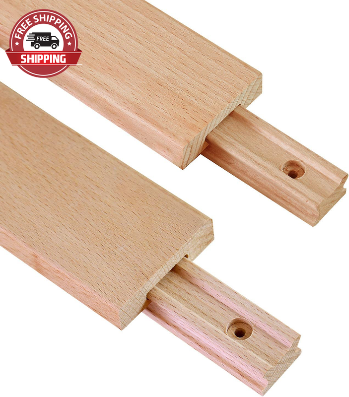 2 PCS Wax Coated 18 Inches Wood Drawer Slide, Classic Tradit