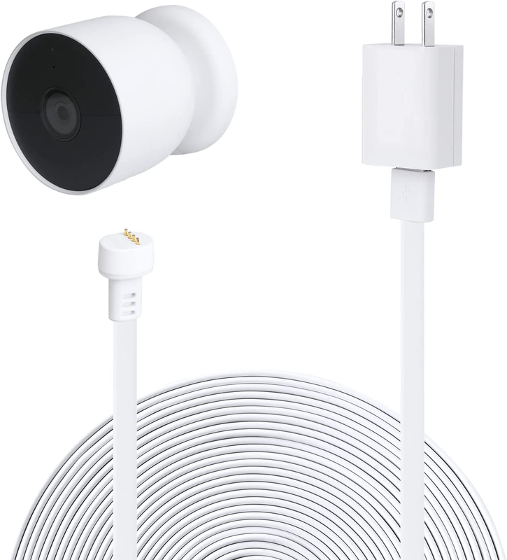 For Google Nest Cam (battery), With 16.4ft/5m Weatherproof - White